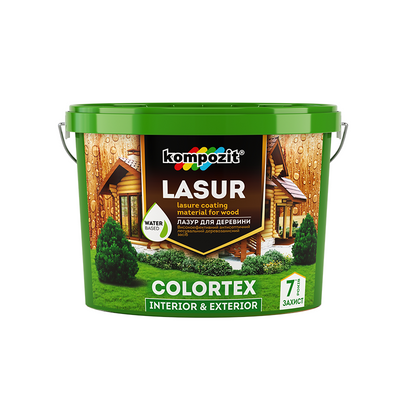 Лазурь для древесины Kompozit Lasur Colortex, 0,9 л, безцветный 22095 фото