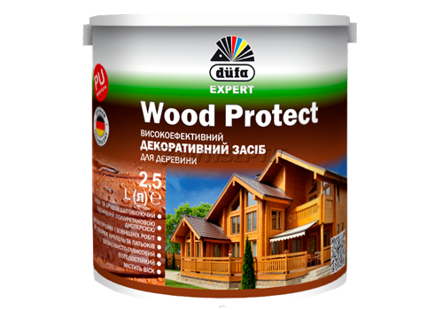 Антисептик засіб для дерева Dufa Wood Protect, 0,75 л, білий, шовковистий глянець 11921 фото