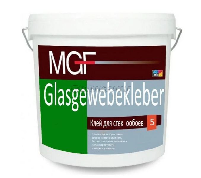 Клей для склошпалер MGF Glasgewebekleber M 625, 10 кг, Безбарвний, Напівматовий 50689 фото