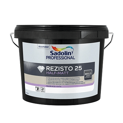Акрилова фарба Sadolin Professional Rezisto 25 для стін, вологостійка, 2.5 л, біла, BW 5774 фото