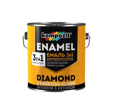 Эмаль антикоррозионная Kompozit Diamond 3 в 1, 0,65 л, бронзовый, матовый 77523 фото